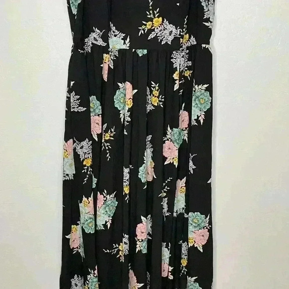 Torrid Black Floral Georgette Midi Dress 14 - Picture 6 of 10